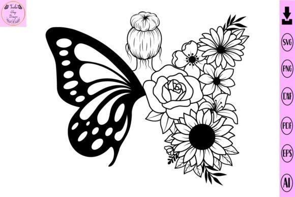 Download Girl Butterfly Flower Svg - Butterfly flower svg Collection
