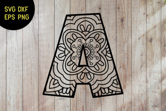 Download Mandala Alphabet a SVG Stencil Design - Stencil design Collection