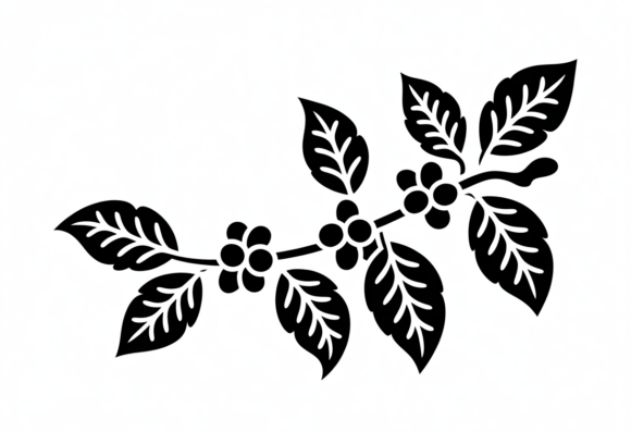 Download Coffee Branch Floral Stencil Design - Premium Resources