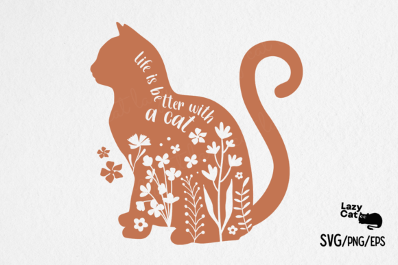 Download Cat Flower Quote SVG Design - Flower quote svg Collection