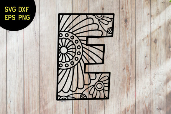 Download Mandala SVG Alphabet E Stencil Design - Stencil design Collection