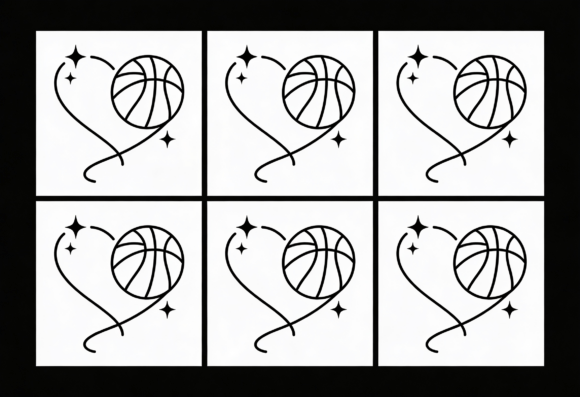 Download Basketball Heart Stencil Design - Premium Resources